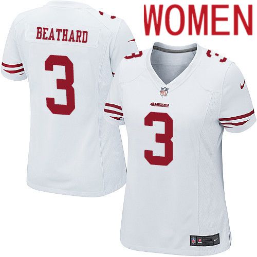 Women San Francisco 49ers #3 C. J. Beathard Nike White Team Color Game NFL Jersey->women nfl jersey->Women Jersey